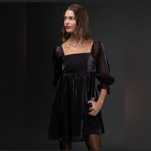 Thirty/Thirty Babydoll Dress Semi Sheer Sleeves
